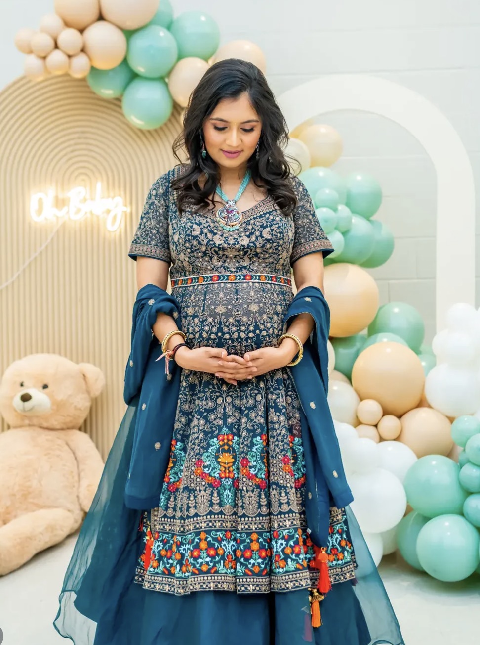 Baby shower hair and makeup by Femme Beauty by Bhavna
